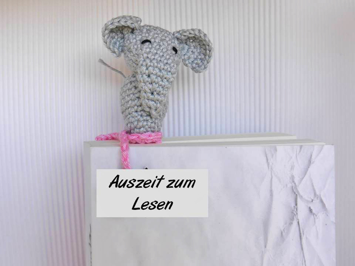 Lesezeichen Elefant Häkelanleitung