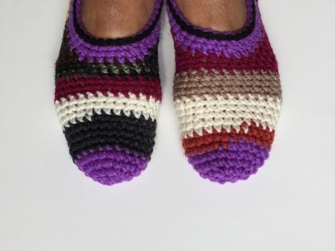 Crochet Scrap Slippers, easy beginner, Ragga, PDF Pattern
