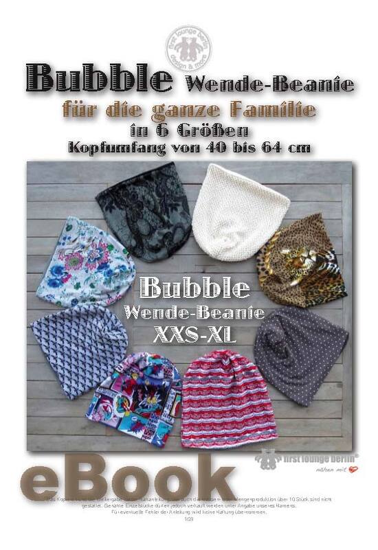 Bubble *** E-Book Pdf-Datei Wende-Beanie Schnittmuster und N&auml;hanleitung f&uuml;r die ganze Familie in 6 Gr&ouml;&szlig;en von firstloungeberlin