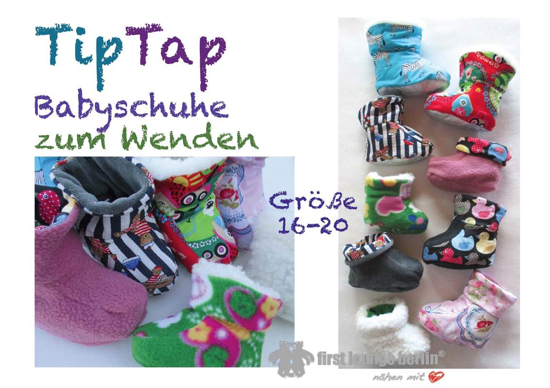 TipTap *** E-Book Babyschuhe Krabbelschuhe zum Wenden Nähanleitung mit Schnittmuster Größe 16-20 Design with Love von firstloungeberlin - Bild 6