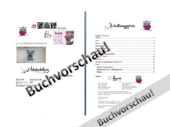 Lesezeichen Bär Häkelanleitung