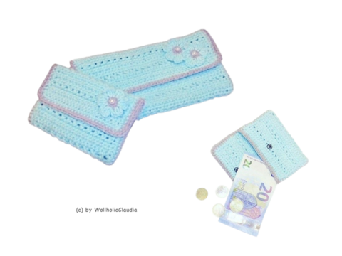 Häkelanleitung Set Handtasche/ Clutch + Geldbörse