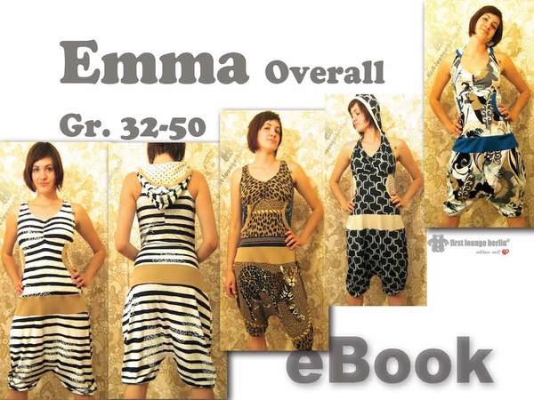 Emma Overall Jumpsuit Jerseyoverall Damenoverall nähen für Damen Nähanleitung & Schnitt 10 Größen - firstloungeberlin