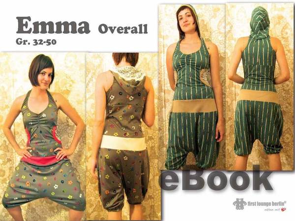 Emma Overall Jumpsuit Jerseyoverall Damenoverall nähen für Damen Nähanleitung & Schnitt 10 Größen - firstloungeberlin