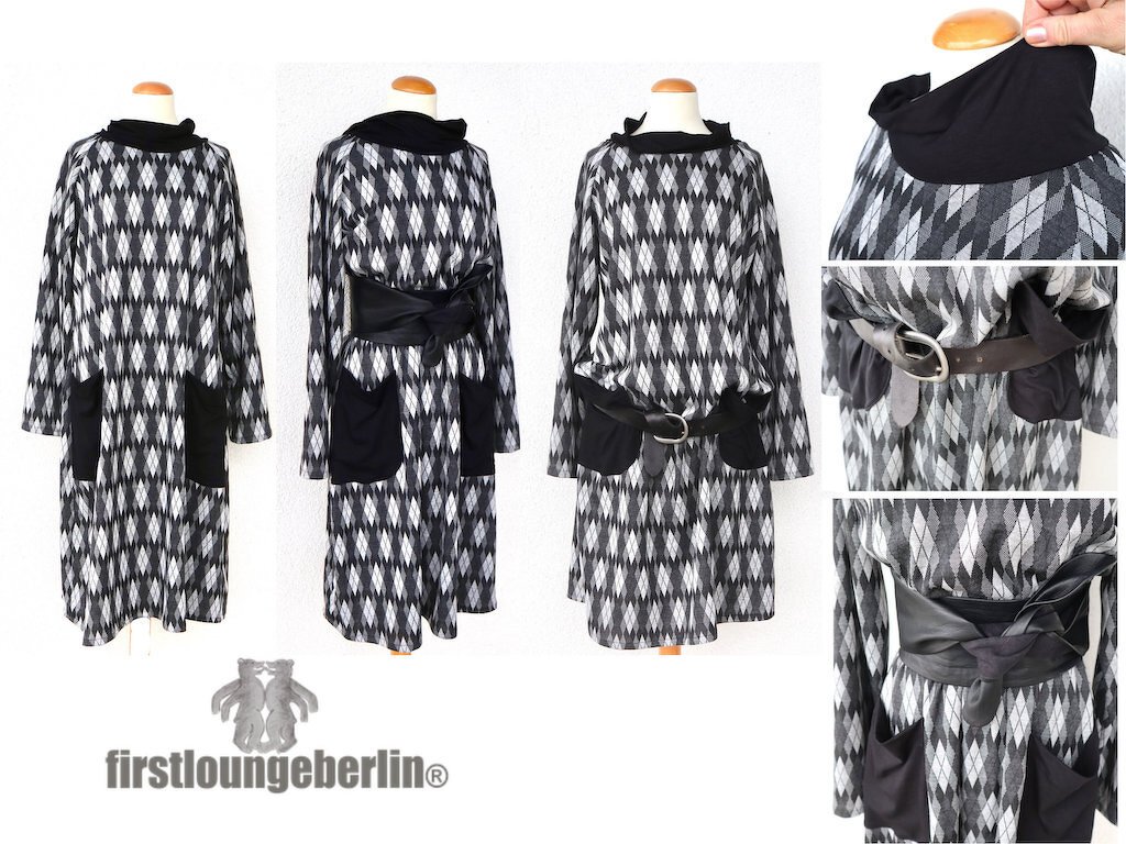 Frieda Jersey-Kleid Longshirt Damen Sommerkleid Winterkleid Kapuzenkleid - Bild 2