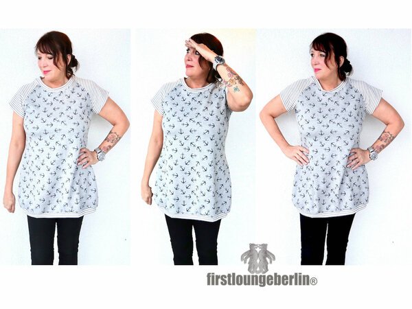 Frieda Jersey-Kleid Longshirt Damen Sommerkleid Winterkleid Kapuzenkleid