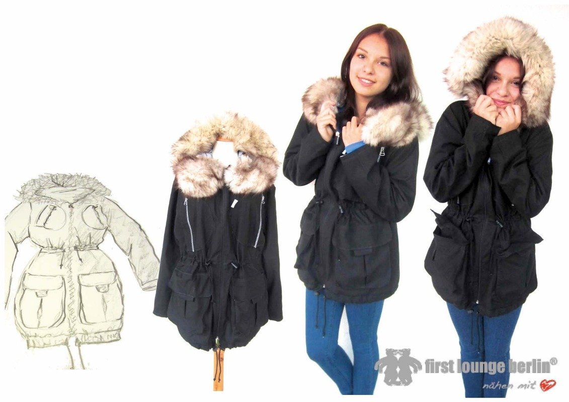 Miura *** E-Book Pdf-Datei Parka Mantel Kapuzenjacke Anleitung mit Schnitt in 5 Größen, 2 Längen handmade with by Love firstloungeberlin