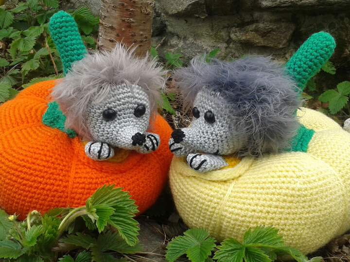 Häkelanleitung Igelchen im Kürbis