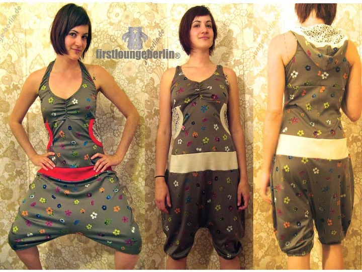 Kim & Emma Kleid & Overall Kombi Jerseykleid Jumper Damenkleid Kapuzenkleid