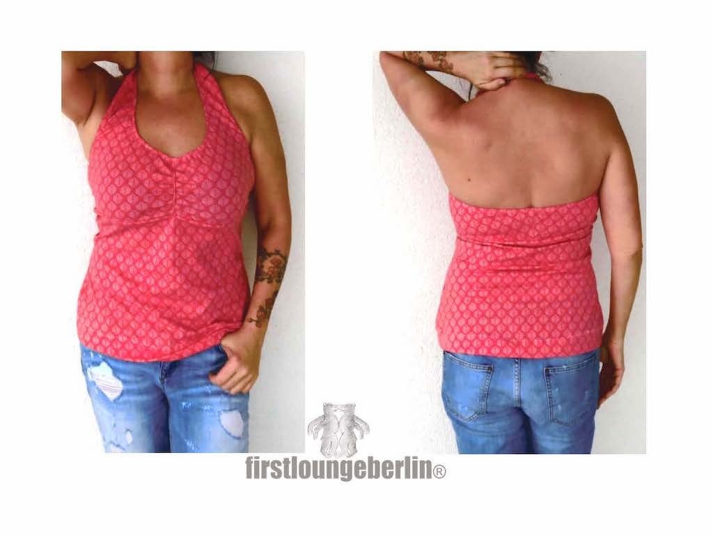 Pamy Shirt Neckholder Top E-Book Pdf-Datei in 10 Größen 32 bis 50 Nähanleitung mit Schnittmuster firstloungeberlin - Bild 2