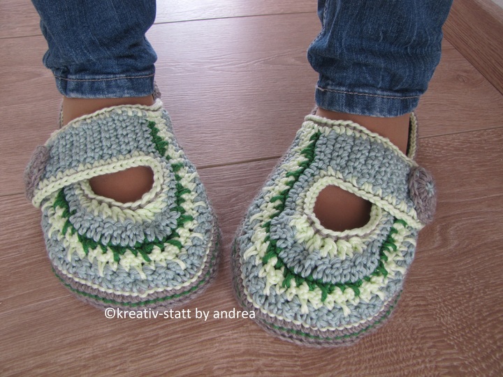 Slippers - Clogs - Pantolette, all sizes, for beginners, crochet pattern