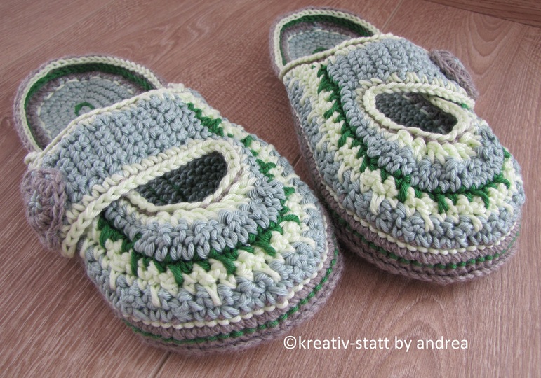 Slippers - Clogs - Pantolette, all sizes, for beginners, crochet pattern