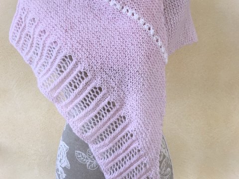 Strick-Anleitung Dreieckstuch "Zartrosa Wolke"