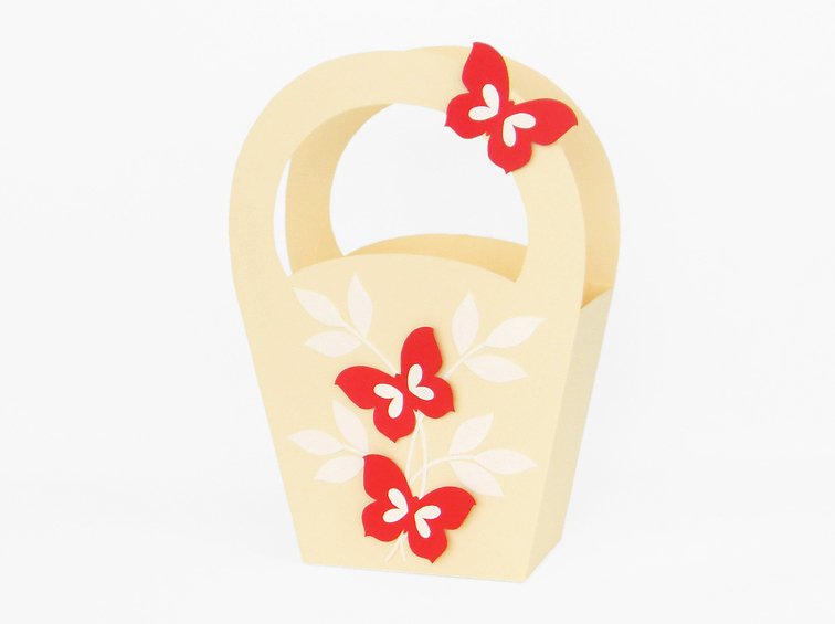 Geschenktasche in Vanillegelb – Bastelvorlagen mit Anleitung