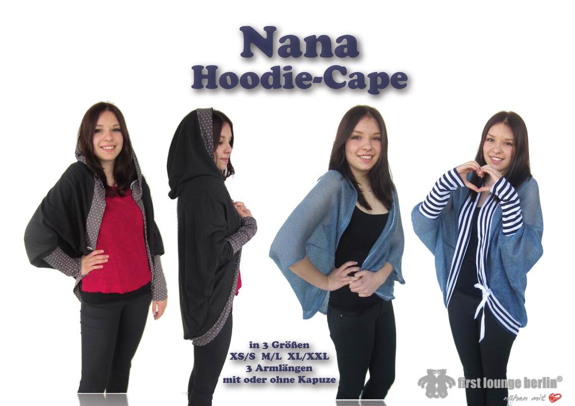 Nana *** E-Book Cape Poncho Umhang in 3 Größen XS/S bis XL/XXL Nähanleitung mit Schnittmuster Nähen leicht und schnell! von firstloungeberlin - Bild 3