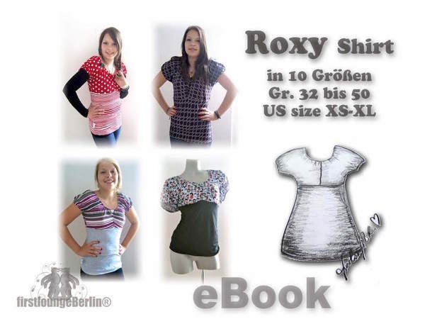 Roxy&Claire  Shirt und Jerseyleid - Kleid in 10 Größen von 32 bis 50 Nähanleitung mit Schnittmuster Design von firstloungeberlin