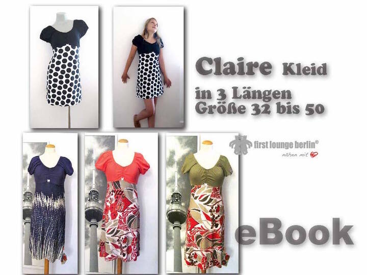 Roxy&Claire  Shirt und Jerseyleid - Kleid in 10 Größen von 32 bis 50 Nähanleitung mit Schnittmuster Design von firstloungeberlin