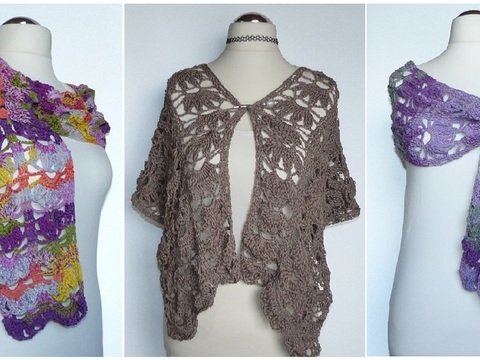 "Ennja" sommerliches Häkeltuch / Stola / Schal