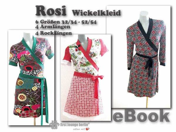 Rosi Wickelkleid, Jerseykleid Damen Kleid Sommerkleid Longshirt Wickelshirt - einfach Nähen Schnittmuster