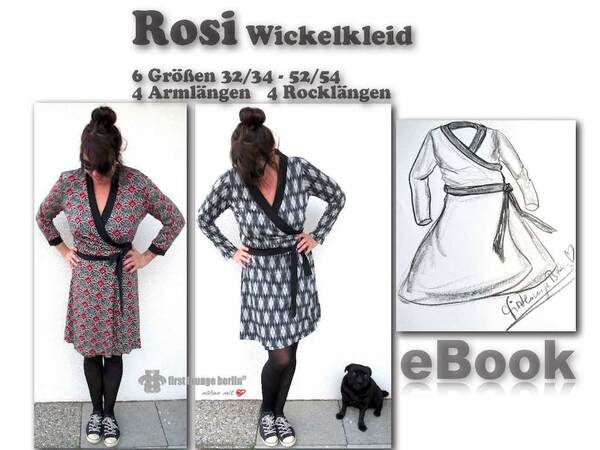 Rosi Wickelkleid, Jerseykleid Damen Kleid Sommerkleid Longshirt Wickelshirt - einfach Nähen Schnittmuster
