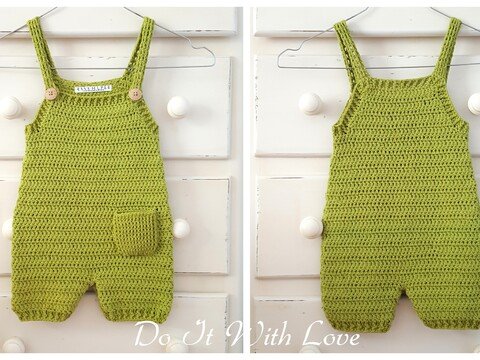 Baby Overall mit Druckknöpfen Häkelanleitung