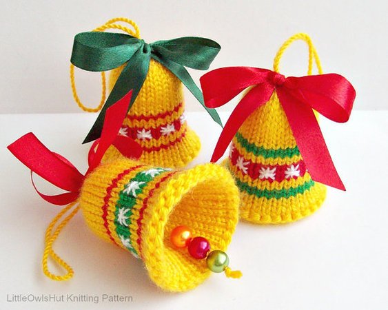 088 Knitting Pattern - Bells decor. New Year, Christmas, Easter Amigurumi - by Zabelina Cp