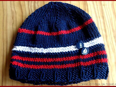 Strickanleitung für maritime Babymütze | Hamburg - Babyhaube für Mädchen