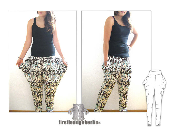 Sora Jerseyhose Hose Hängehose Sarouelhose Jerseyhose Tütenhose Sweathose