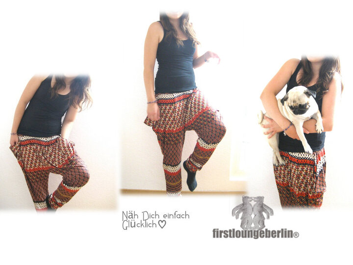 Sora Jerseyhose Hose Hängehose Sarouelhose Jerseyhose Tütenhose Sweathose