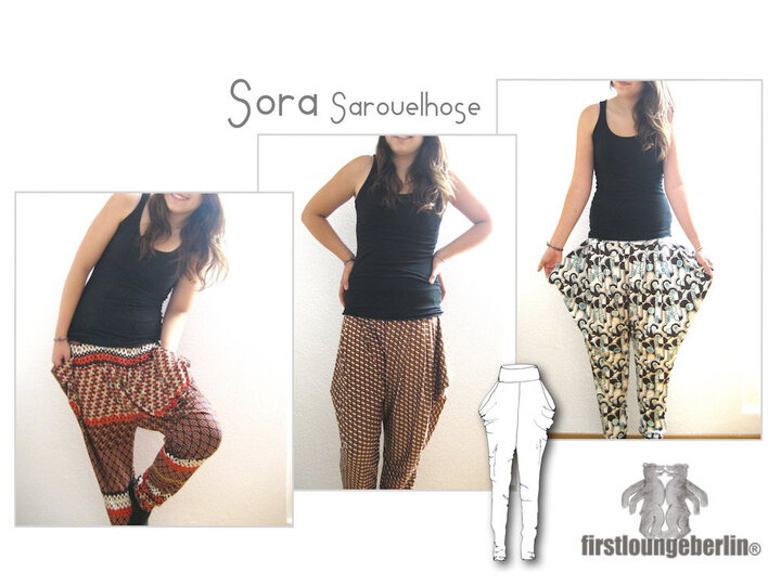Sora Jerseyhose Hose Hängehose Sarouelhose Jerseyhose Tütenhose Sweathose
