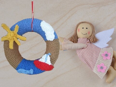 Türkranz Maritim, alles gestrickt. Kostenlose Anleitung für Sie nur hier bei Crazypatterns!