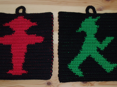 Topflappen "Ampelmännchen"