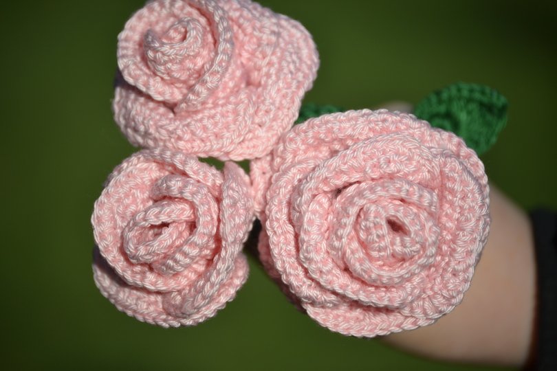 - ROSE -  häkeln, Rosenstrauß, Muttertag, Valentinstag, tolle Geschenkidee