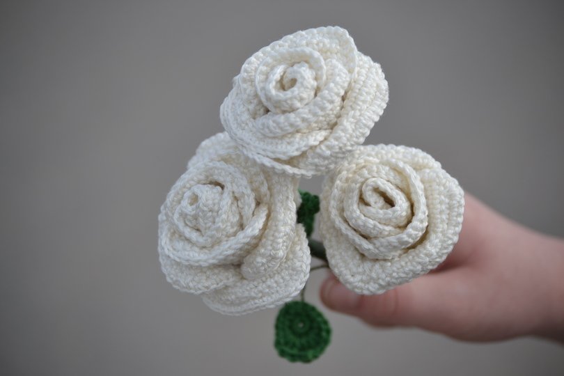 - ROSE -  häkeln, Rosenstrauß, Muttertag, Valentinstag, tolle Geschenkidee