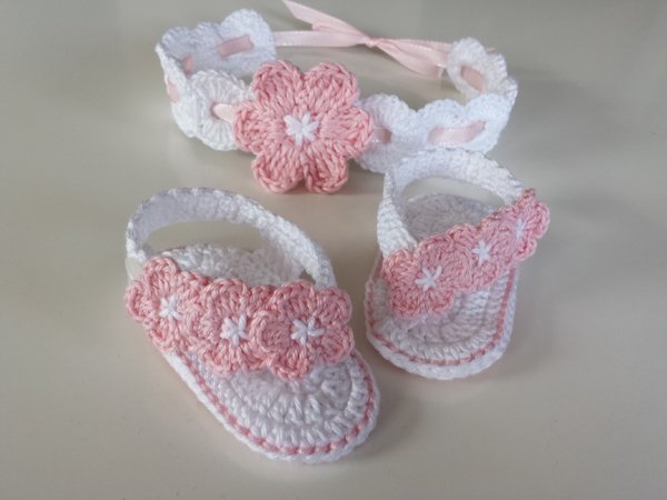 Crochet Babyset FlipFlops / Headband