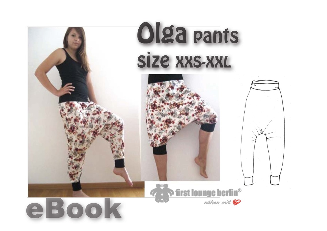 US-Olga *** E-Book PDF file bloomers pants patterns size XXS-XXL sewing instructions "quick &amp; easy" design by firstloungeberlin