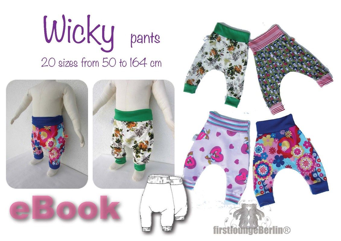 US-Wicky *** E-Book Pdf file Jersey Pants bloomers for Babys and childs age 0-13+ pattern sewing instruction design by firstloungeberlin