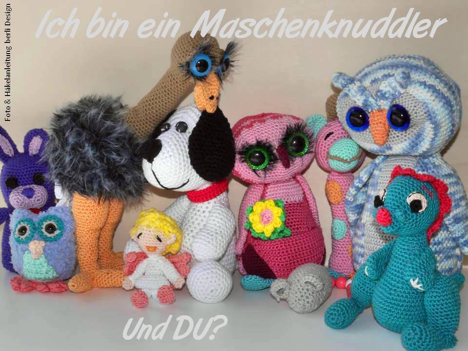 Auswahl gehäkelter Amigurumi-Eulen, Hund und weitere Figuren, geeignet für Schlüsselanhänger oder Deko