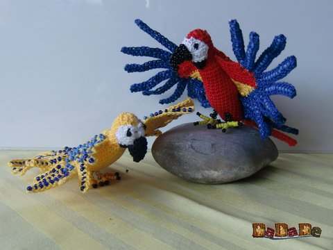 Blumen -, Orchideen - Stecker ARA, der Papagei - gehäkelt von Dadade 