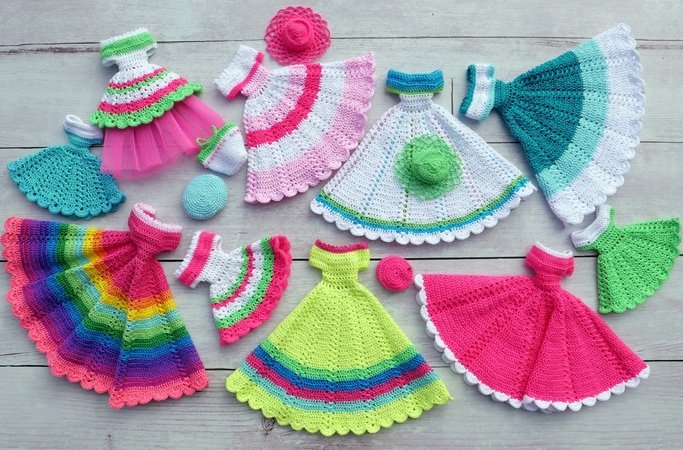 Crochet patterns: Doll clothes collection 'Swing'