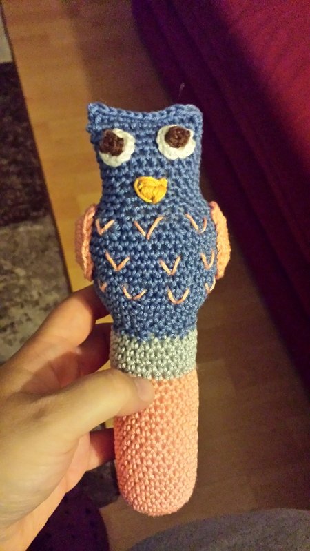 Häkelanleitung Eulenrassel