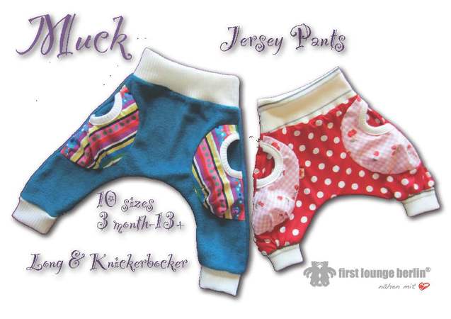 US-Muck eBook Jersey baggy trouser for kids with 3D pockets, sewing instruction & patterns in 10 sizes 3 month - 13+ from firstloungeberlin