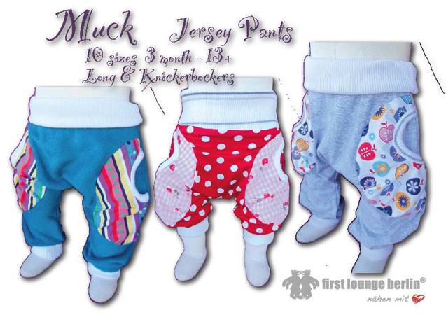 US-Muck eBook Jersey baggy trouser for kids with 3D pockets, sewing instruction & patterns in 10 sizes 3 month - 13+ from firstloungeberlin