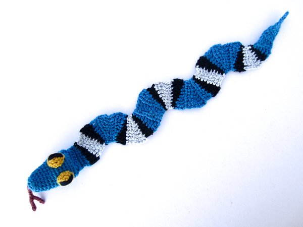 Amigurumi Crochet Snake Bookmark