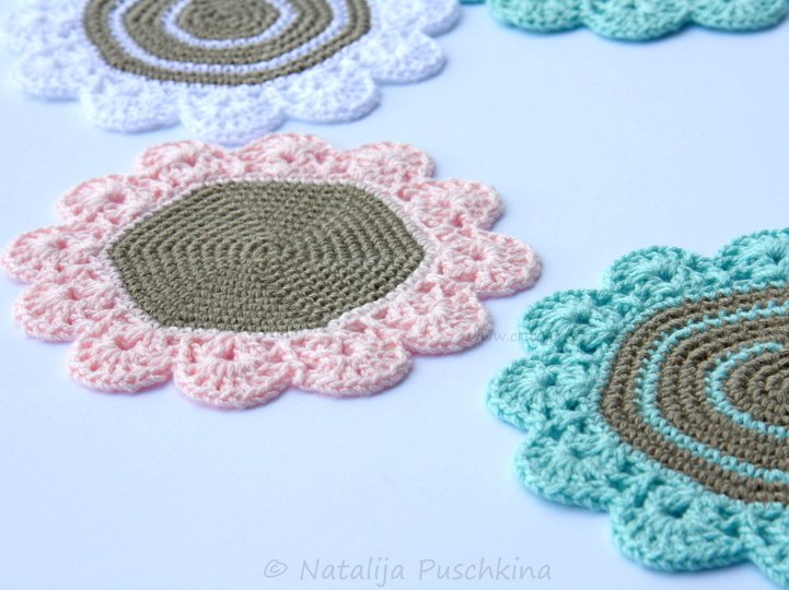 Geh&auml;kelte Tassenuntersetzer 'Blume' - Anleitung