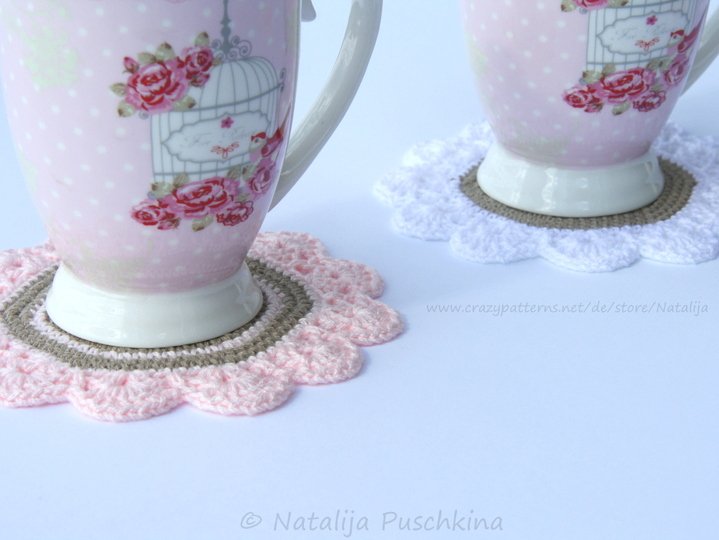 Geh&auml;kelte Tassenuntersetzer 'Blume' - Anleitung