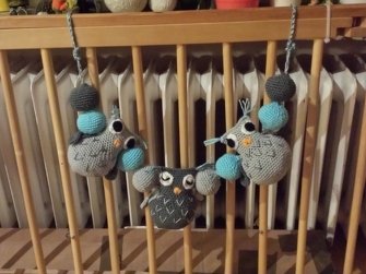 Häkelanleitung Eulen-Kinderwagenkette - Bild 3