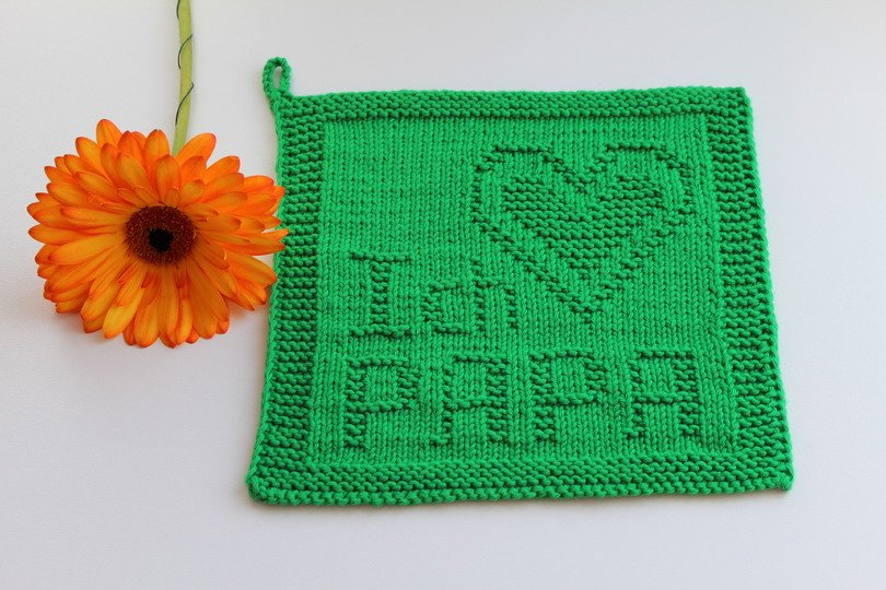 Strickanleitung Untersetzer „Ich liebe Papa“ – persönliches Geschenk | PDF