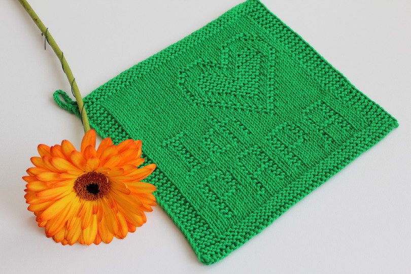 Strickanleitung Untersetzer „Ich liebe Papa“ – persönliches Geschenk | PDF