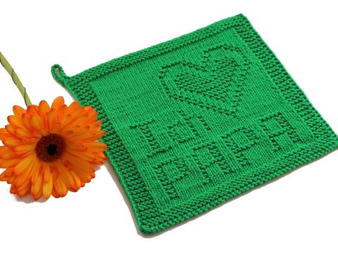 Strickanleitung Untersetzer „Ich liebe Papa“ – persönliches Geschenk | PDF